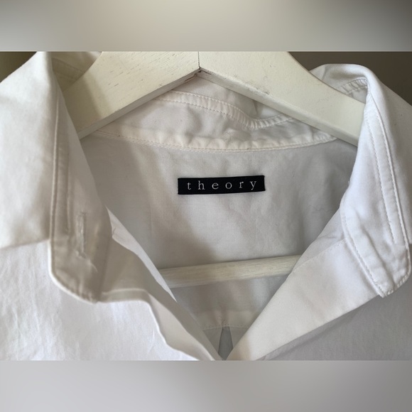 Theory Women’s White Button-Down Shirt with Tie Hem Size S - Picture 4 of 4